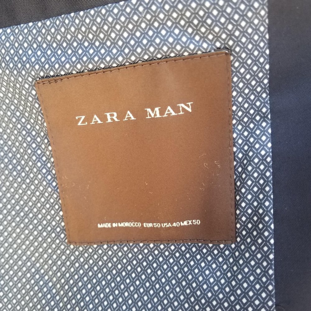 Zara Mens Navy Blue Suit Jacket - Picture 6 of 16